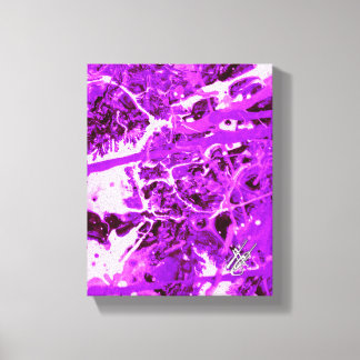 Kwintessens Paarse Abstracte Spatten Canvas Afdruk