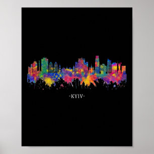 Kyiv Oekraïne Aquarel Souvenir Sky Line Poster