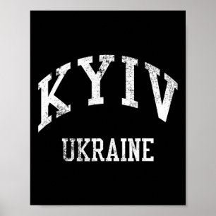 Kyiv Oekraïne Retro 70er jaren College Sportstijl Poster