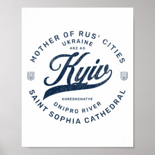 Kyiv Oekraïne Retro Poster