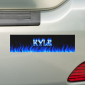 Kyle blauw vuur en vlamt bumpersticker ontwerp. (Op auto)