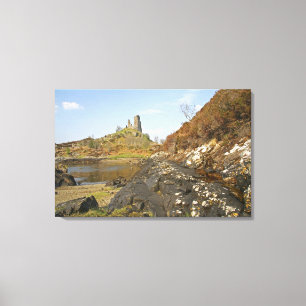 Kyleakin, Schotland. De oude ruïnes van Canvas Afdruk