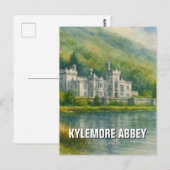 Kylemore Abbey Ireland Waterverf Briefkaart (Voorkant / Achterkant)