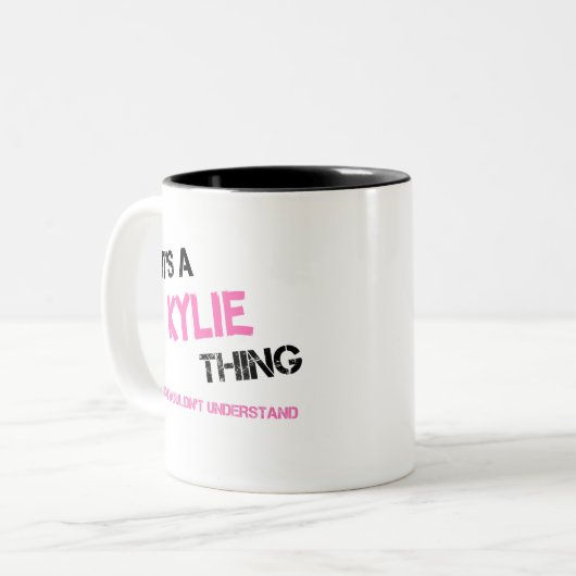 Kylie ding dat je niet zou begrijpen tweekleurige koffiemok (Voorkant links)