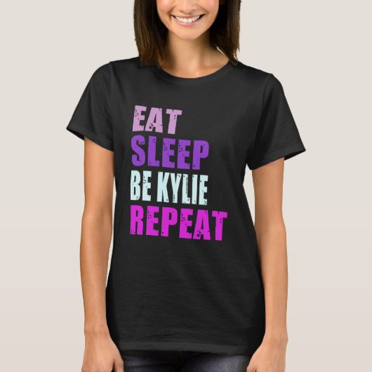Kylie Eat Sleep Be Repeat Kylie T-shirt (Voorkant)
