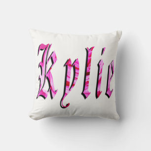 Kylie, naam, Logo, White Throw Cushion. Kussen
