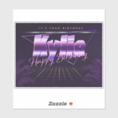 Kylie Nom Prénom lila retro Sticker (Feuille)