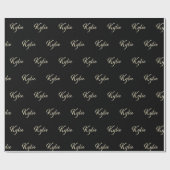 Kylie papier cadeau écriture blanc or (Plat)