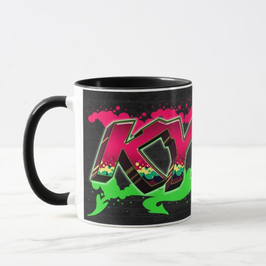 Kylie Prénom Graffiti red Tasse verte (Gauche)
