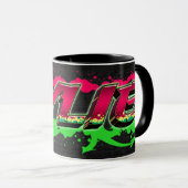Kylie Prénom Graffiti red Tasse verte (Devant droit)