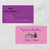 KyMack Rabbitry Visitekaartje (Voorkant / Achterkant)