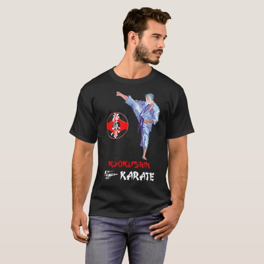 Kyokushin Karate High Keage Kick Kumite T-Shirt (Voorkant volledig)