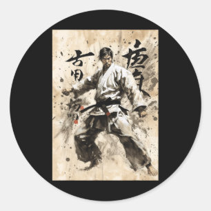 Kyokushin Karate Japanse kalligrafie Martial Arts Ronde Sticker