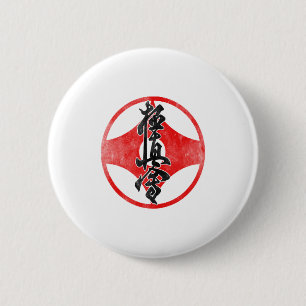 Kyokushin Karate Symbool Kyokushinkai Dojo Trainin Ronde Button 5,7 Cm