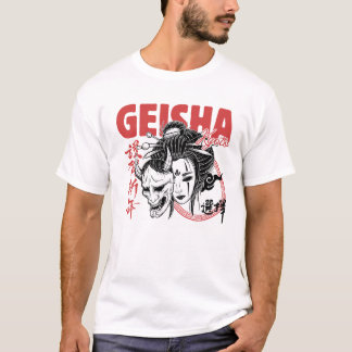 Kyoto Geisha x Oni Mask – Japanse Fusion Street T-shirt