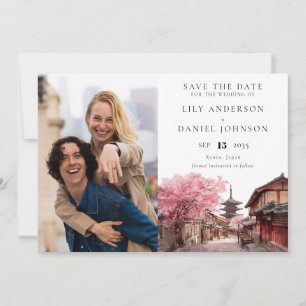 Kyoto Japan Aquarel Foto Bruiloft Save The Date