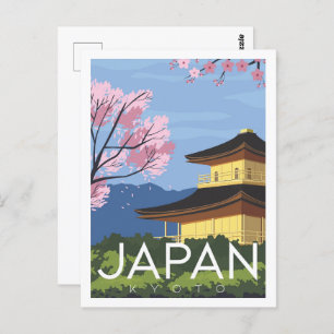 Kyoto Japan Beroemde Reisplaats Illustratie Briefkaart