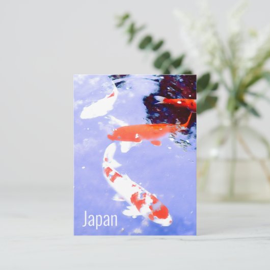 Kyoto Japan Kohaku koi carp Japans reizen Briefkaart (Staand voorkant)