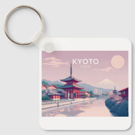 Kyoto Japan Pastel Travel Design Sleutelhanger