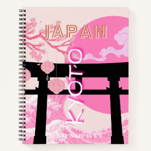Kyoto Japan Pink Travel Art Notitieboek