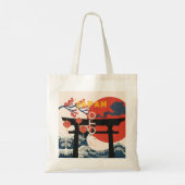Kyoto Japan Reiskunst, Retro Reiskunst Tote Bag (Achterkant)