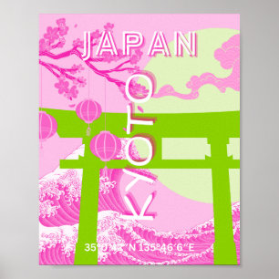 Kyoto Japan Reiskunst, Roze Reiskunst Poster