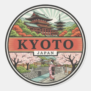 Kyoto Japan Reizen Yasaka Schrijn Ronde Sticker