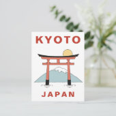 Kyoto Japan Torii Gate Minimalist Travel Briefkaart (Staand voorkant)