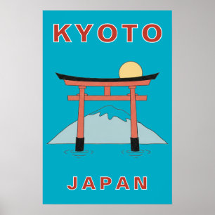 Kyoto Japan Torii-poort Kunst Minimalistisch Reize Poster