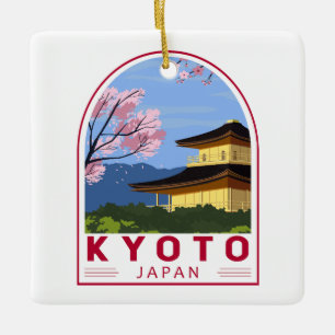 Kyoto Japan Travel Retro Travel Embleem Keramisch Ornament