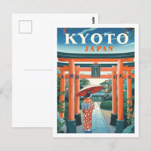 Kyoto Japan Vintage Beroemde Reisplaats Briefkaart