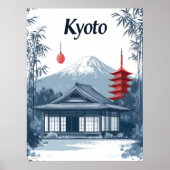 Kyoto: Japanse tempel, pagode en berg Poster (Voorkant)