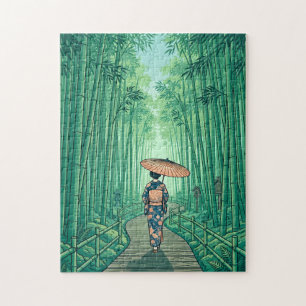 Kyoto Japon Forêt de Bambou Puzzle Vintage