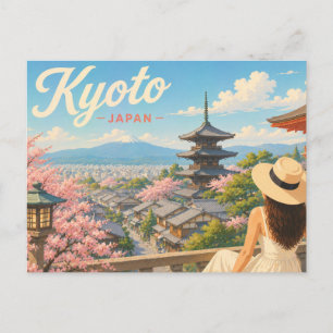 Kyoto - Japon La Dame au Chapeau Carte Postale de