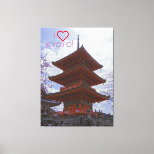 ❤ Kyoto, Kiyomizu-Dera van Japan op een Canvas Afdruk