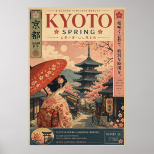 Kyoto Lente Vintage Japan Reisposter Poster