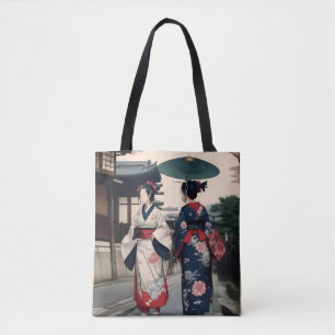 Kyoto Lente Wandel Kimono Boodschappentas Draagtas