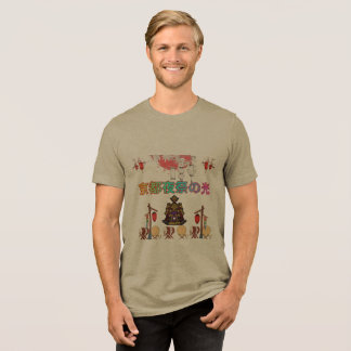 Kyoto Nachtfestival Gloed olijf Tri-Blend Shirt