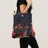 Kyoto Night Lantern Walk Tote Bag (De près)