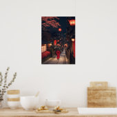 Kyoto Night Lanterns Poster (Cuisine)