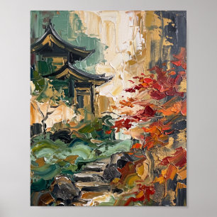 Kyoto Poster Luxe Abstracte Olie Schildering