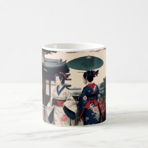 Kyoto Spring Walk Kimono Mug – Cherry Blossom Scen