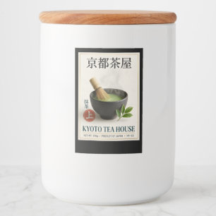 Kyoto Theehuis Minimalistische Japanse Zen Thee Voedselcontainer Etiket