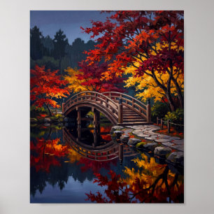 Kyoto Tuinbrug & Herfst Vijver Print