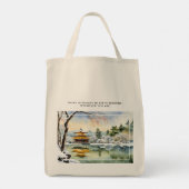 Kyoto Winter Aquarel Kunst - Canvas tas (Achterkant)