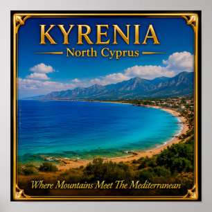 Kyrenia Noord-Cyprus Kust Reis Herinnering Poster