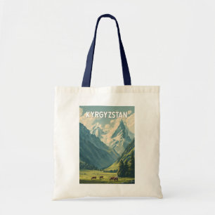 Kyrgyzstan Illustratie Reis Kunst Vintage Tote Bag