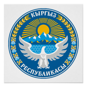 Kyrgyzstan landswapen symbool embleem vlag perfect poster