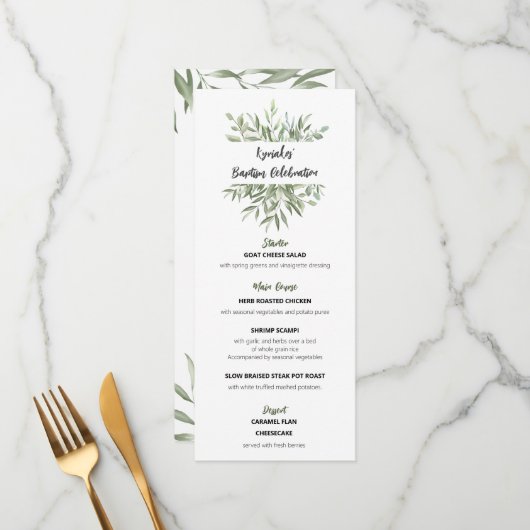 Kyriakos Menu (Voorkant / Achterkant in situ)