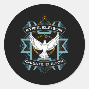 Kyrie Eleison Christe Traditional Latijn Mass Lord Ronde Sticker